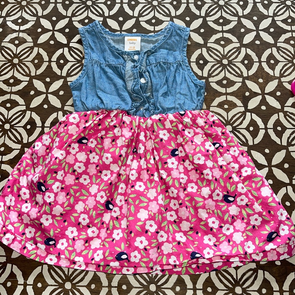 Denim and Floral Gymboree Dress 18m